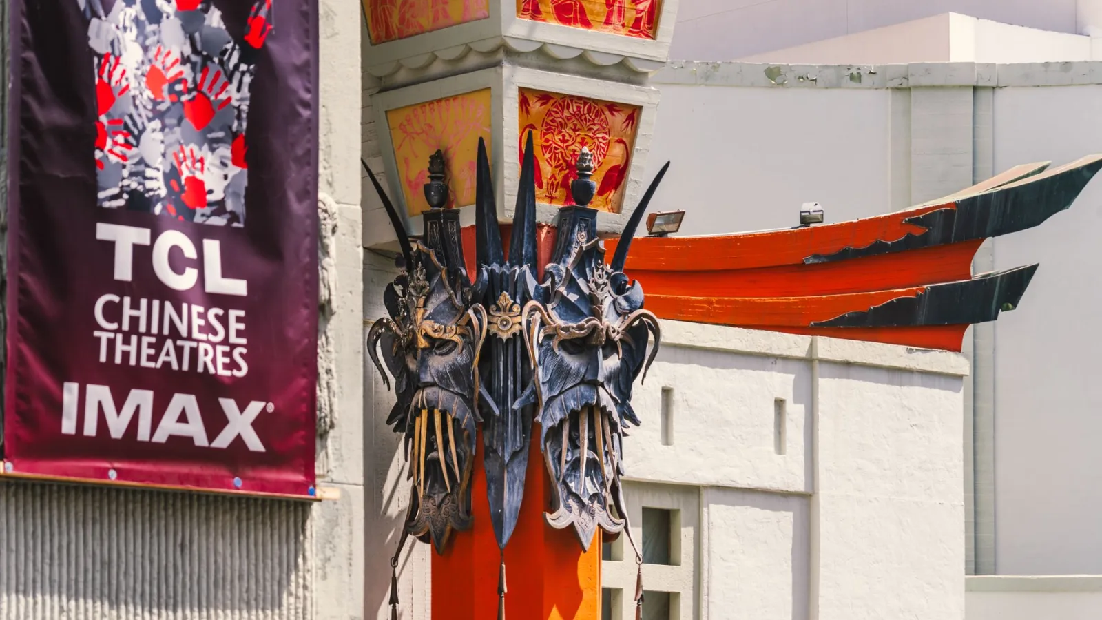 Close-up of TCL Chinese Theatre exterior showcasing unique architectural elements.