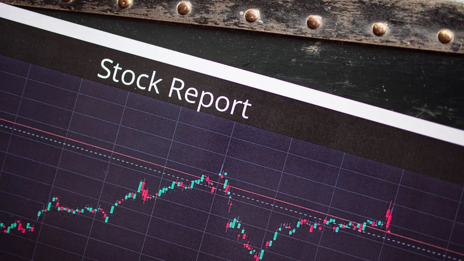 Detailed view of a stock report displaying a market performance graph with data trends.